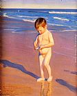 Famous Beach Paintings - Gathering Shells On The Beach